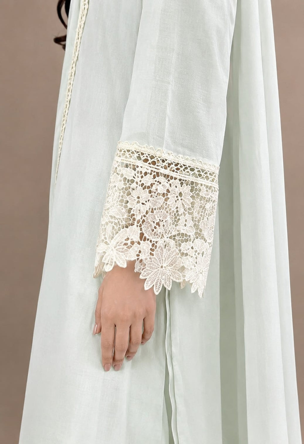 Blush Pink Embroidered Cotton Lace Kurta Set