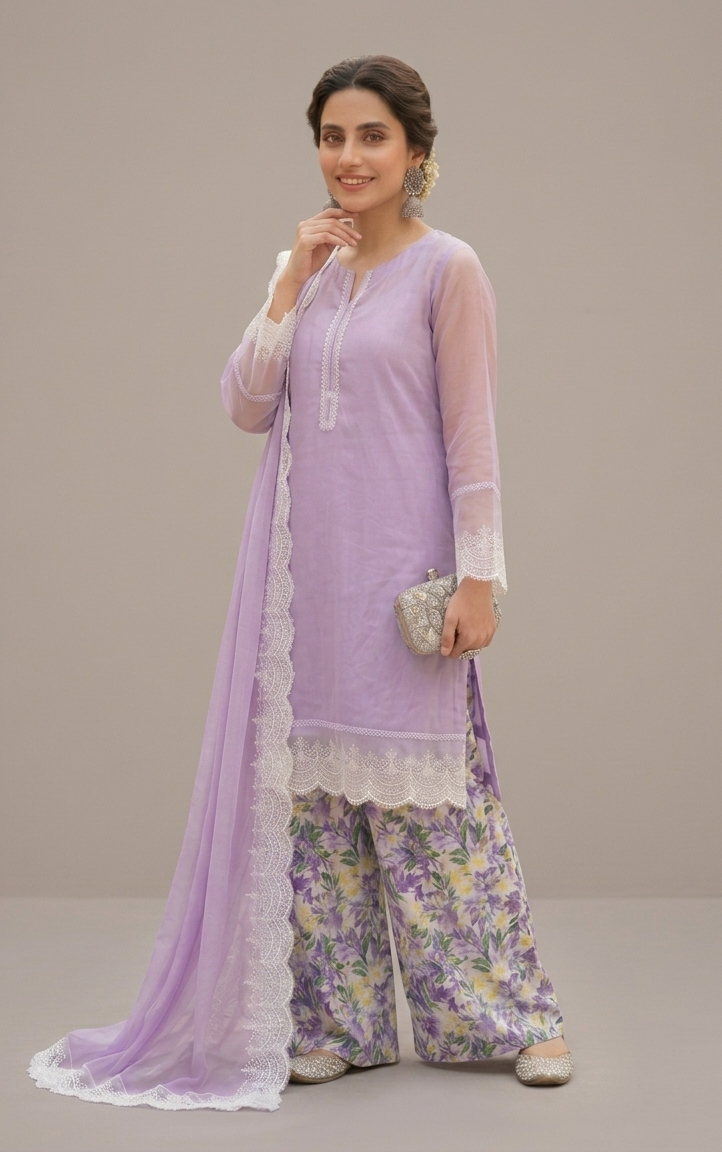 Lavender Grace Embroidered 3-Piece Suit