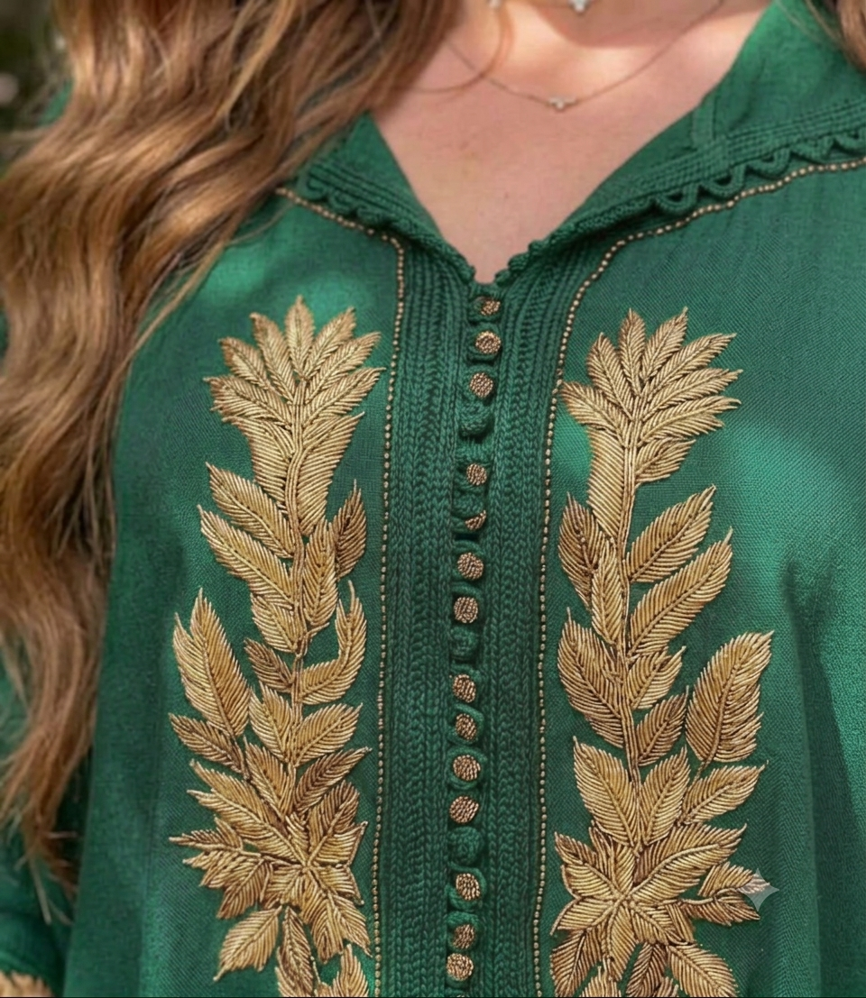 Vibrant Mustard Dress with Traditional Embroidery