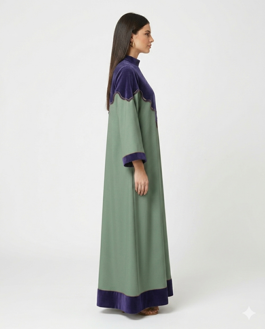Sage & Midnight Elegance Maxi Dress