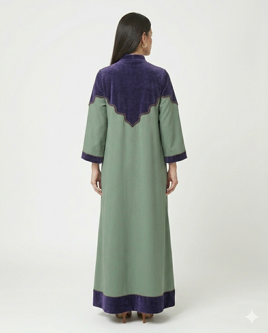 Sage & Midnight Elegance Maxi Dress
